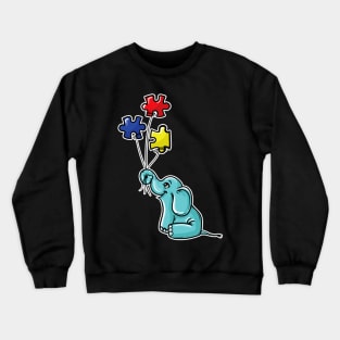 Cute Autism Awareness Elephant Proud Support Month Crewneck Sweatshirt